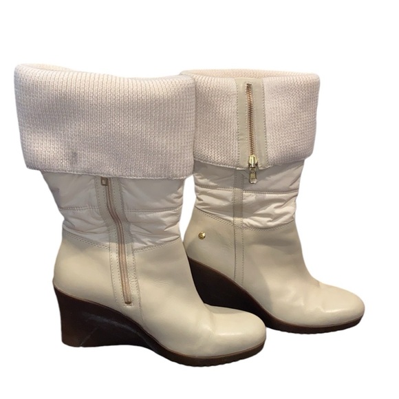 UGG® AUSTRALIA LEONA 1944 PALE
CREAM WEDGE BOOTS SIZE 12 - Picture 4 of 13